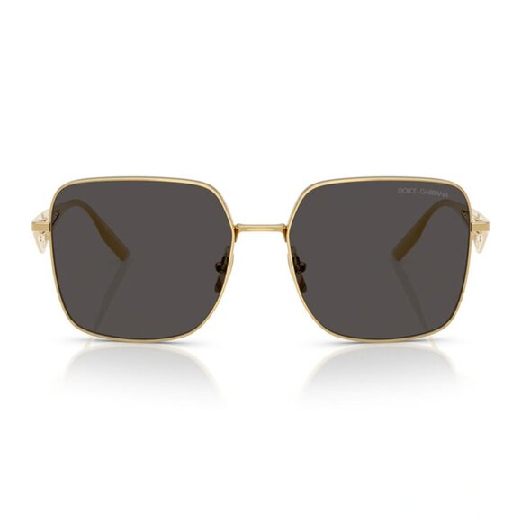 NEW DOLCE&GABBANA DG2310 02/87 WOMEN SUNGLASSES GOLD GREY SQUARE EYEWEAR - Picture 2 of 3